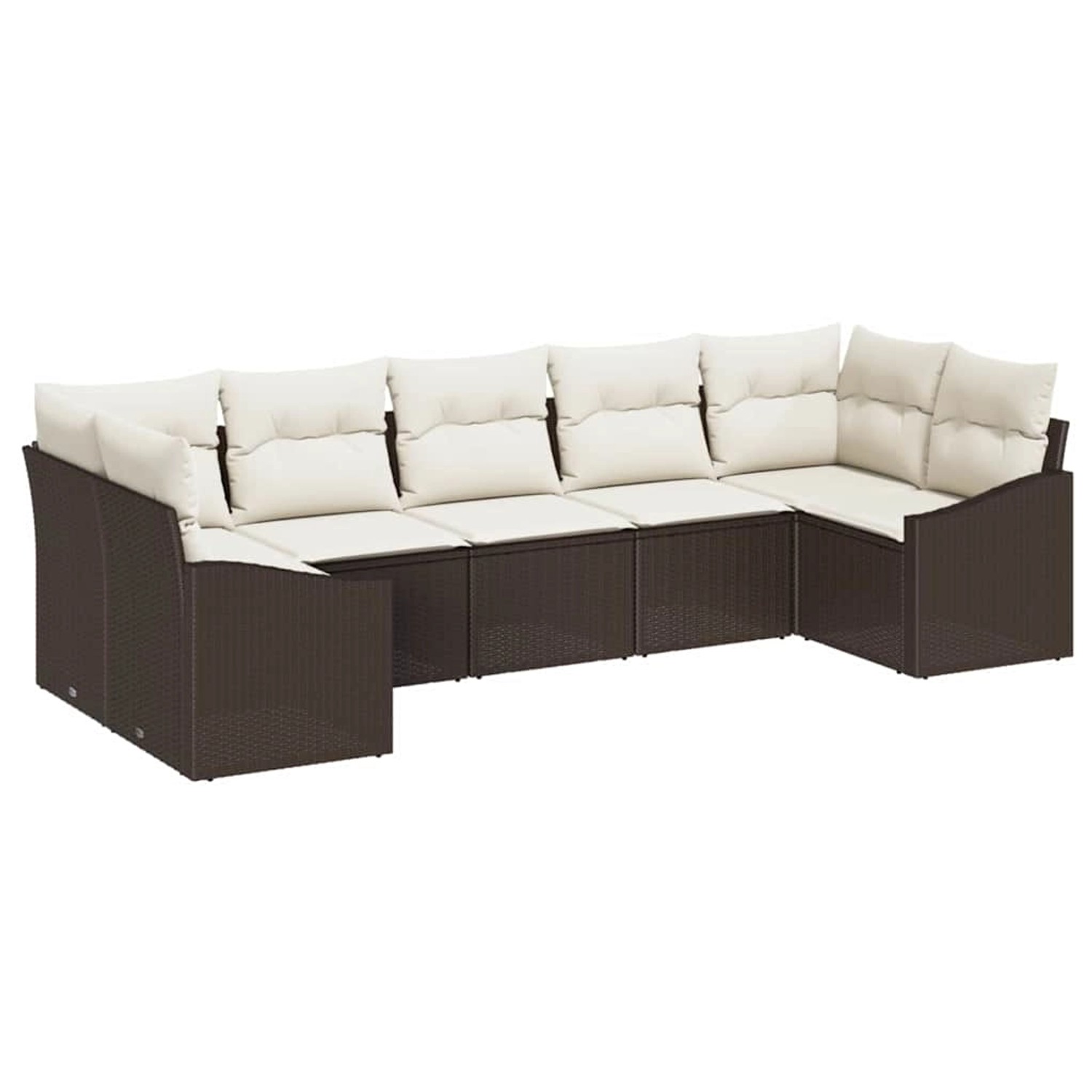 vidaXL Garten-Sofa-Set 7-Tlg Braun Poly Rattan 3346868 günstig online kaufen
