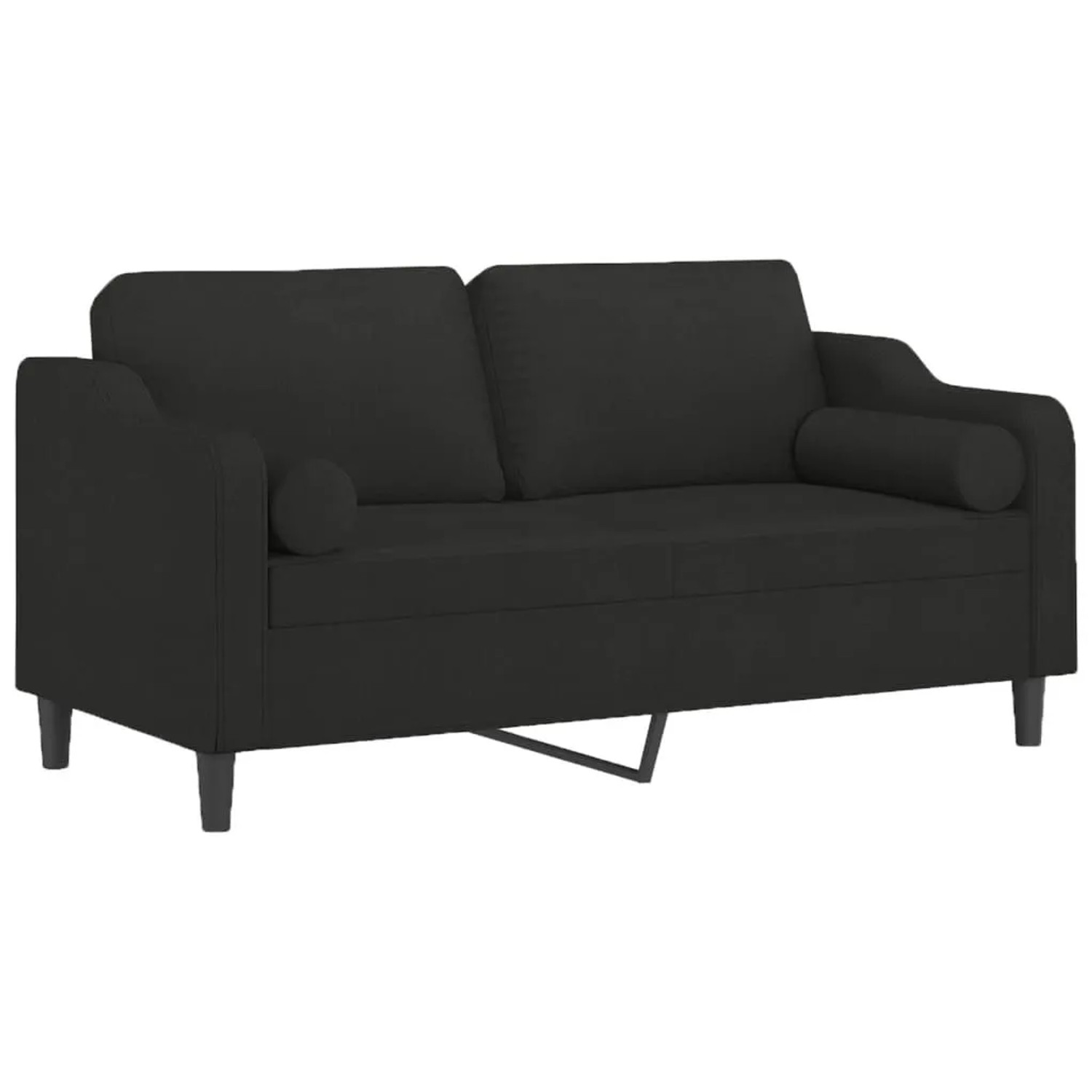 vidaXL 2-Sitzer-Sofa mit Zierkissen Schwarz 140 cm Stoff 3200849 günstig online kaufen