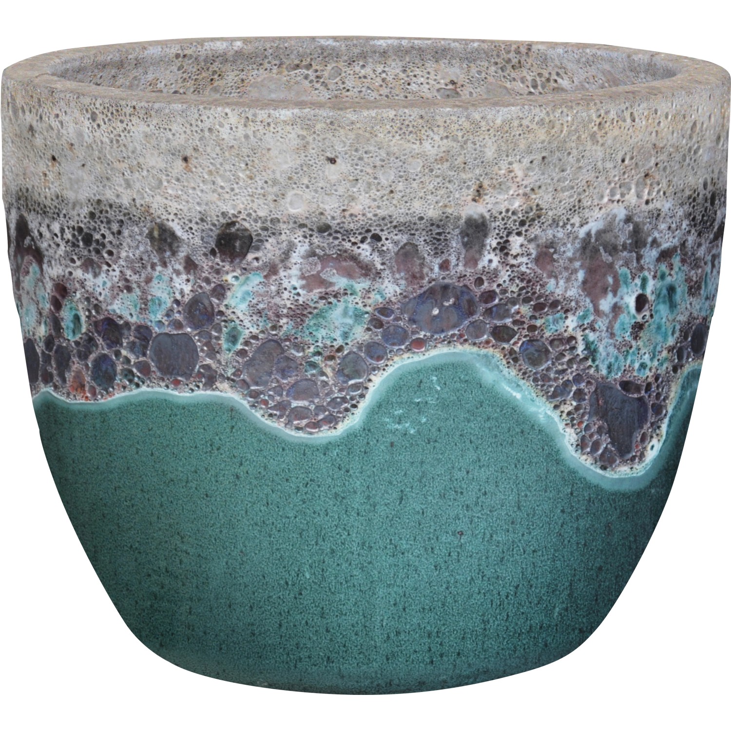 Pflanztopf  24 cm x 24 cm x 19 cm Weiß-Grün