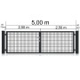 Doppeltor für Doppelstabmattenzaun, Anthrazit, 500x80 cm, mit Rahmen und Griff.
