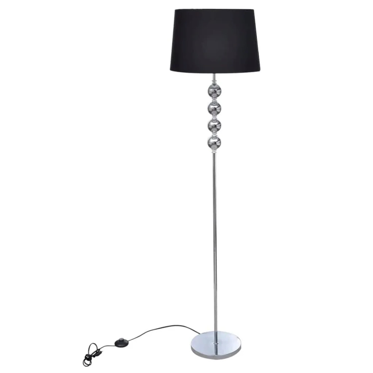 vidaXL Stehlampe mit 4-Kugel-Dekoelement Schwarz 240903