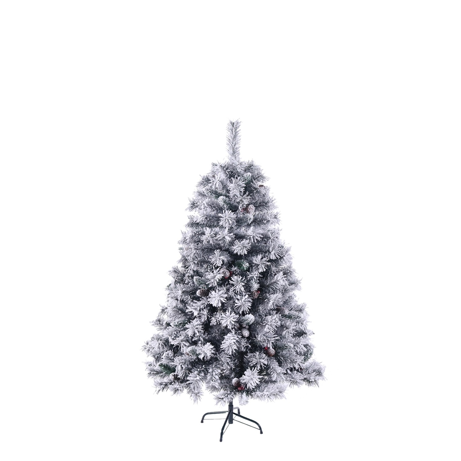 Svita Weihnachtsbaum Künstlich Schnee Mit Tannenzapfen Und Beeren 371 Zweig-Spitzen Inkl. Ständer Luvi-Nadeln 150cm