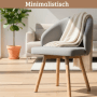 DELUKE Esszimmerstühle 2er Set ERIK Stoffbezug Eichenholz Beine Gepolsterte Sitzfläche Skandinavisch Minimalistisch Stühle Esszimmer Hellgrau_5