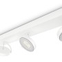 Weißer Philips myLiving LED-Spot Clockwork, 4er-Set, Warmglow. Deckenspot mit vier schwenkbaren Strahlern.