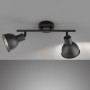 Schwarze Fischer & Honsel Deckenleuchte Speedy mit 2 Lampen, 28 cm breit, für Spots.