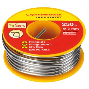 Rothenberger Fittingslot 3, Ø3mm, 250g Rolle, geeignet für Trinkwasserleitungen.