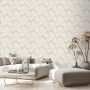 Erismann Vliestapete Spotlight Pose Creme mit 3D-Flechtmuster im Wohnraum.