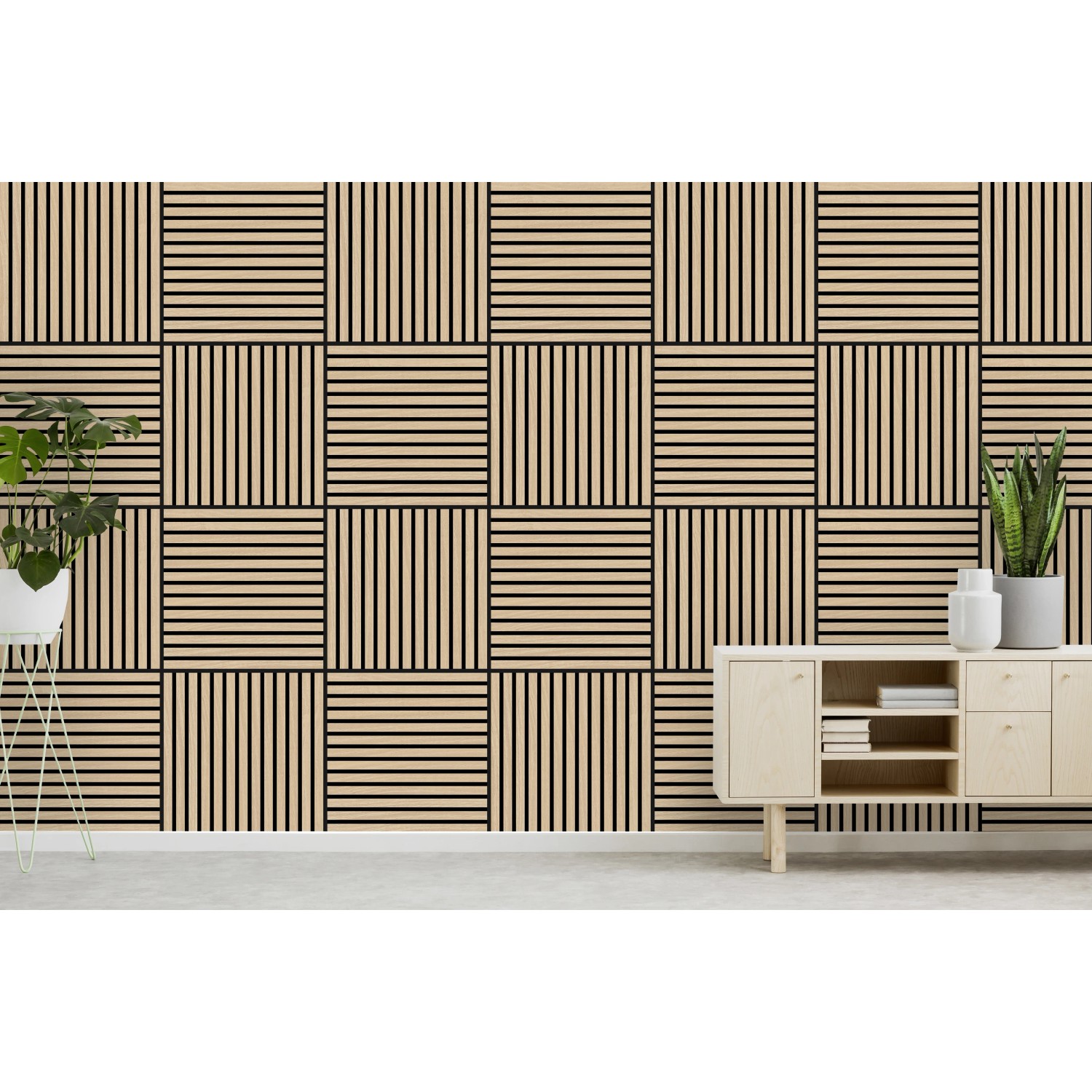 Jangal Wandpaneel Modular Wall Fanal Oak, Akustikpaneel mit Holzfurnier in Eichenoptik.