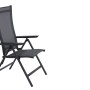 Siena Garden Klappsessel Tauro, anthrazitfarbener Gartenstuhl mit Armlehnen, platzsparend klappbar.