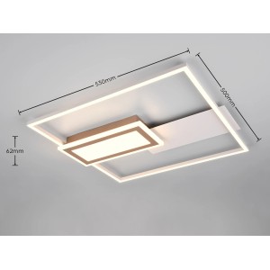 Moderne LED Deckenleuchte Spiro in Warm-Grey und Coffee mit Fernbedienung, 53x50 cm.