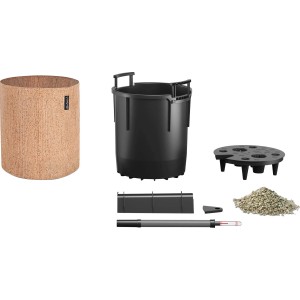 Lechuza Trendcover 32 Cork Light Pflanzgefäß Set, Ø 32cm, mit Bewässerungssystem und Zubehör.