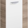 Fackelmann Waschbeckenunterschrank SBC Steinesche, 44 cm breit, mit weißer Front und schwarzem Waschbecken.
