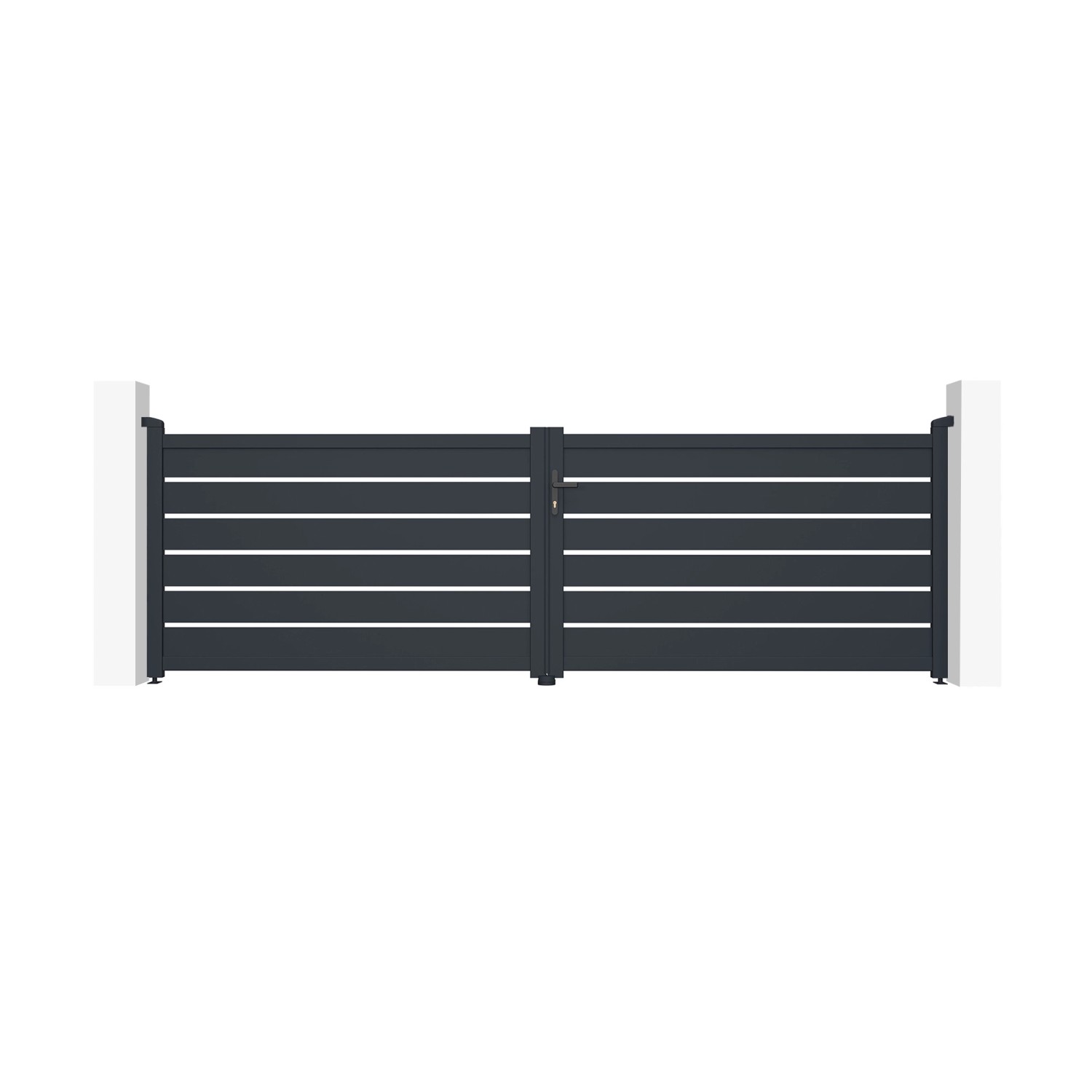 Casanoov Flügeltor 4M Vogel H 120Cm & 2 Pfosten H 166Cm Aluminium Grau günstig online kaufen
