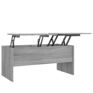 vidaXL Couchtisch Grau Sonoma mit hochgeklappter Tischplatte, Holzwerkstoff, 102x50,5x46,5 cm.