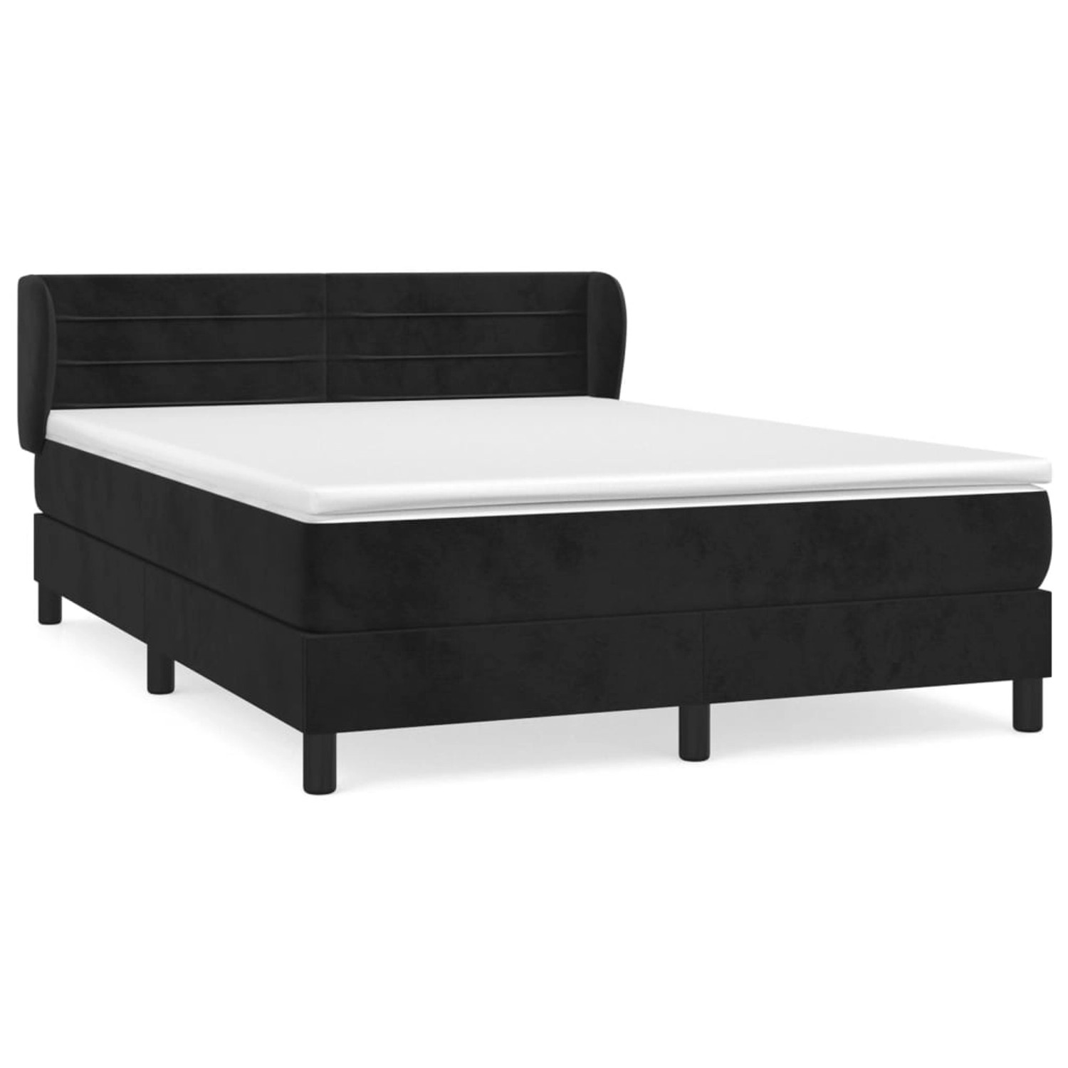 vidaXL Boxspringbett mit Matratze Schwarz 140x200 cm Samt1467357 günstig online kaufen