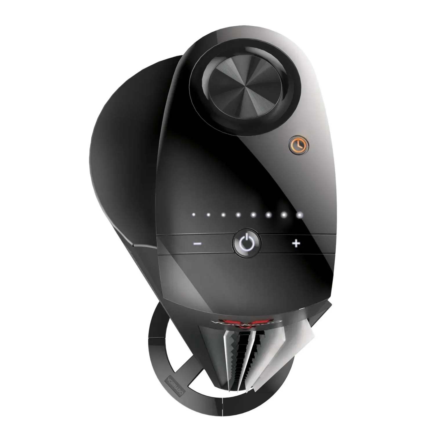 Schwarzer VORNADO Säulenventilator mit Fernbedienung, Tower M Modell.