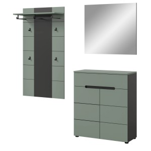 Inn.Furn Garderoben-Set 3-teilig in Salbei und Grau 175 cm Cooper