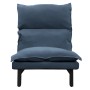 Blauer ML-Design Bodenstuhl mit Leinenbezug und Stahlgestell. Bequemer Loungesessel zum Entspannen.