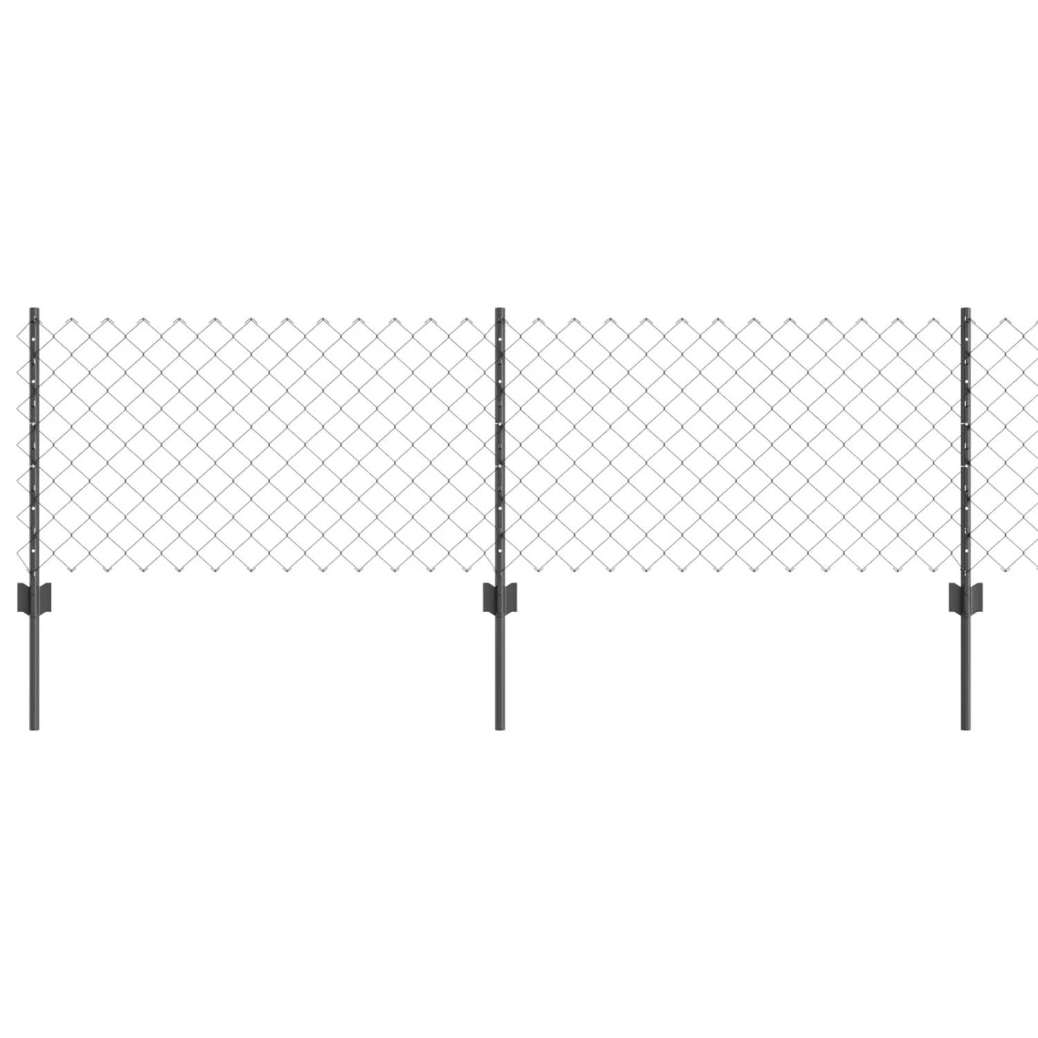vidaXL Zaun mit Pfosten Grau 0,6 x 25 m Stahl und PVC 3336278