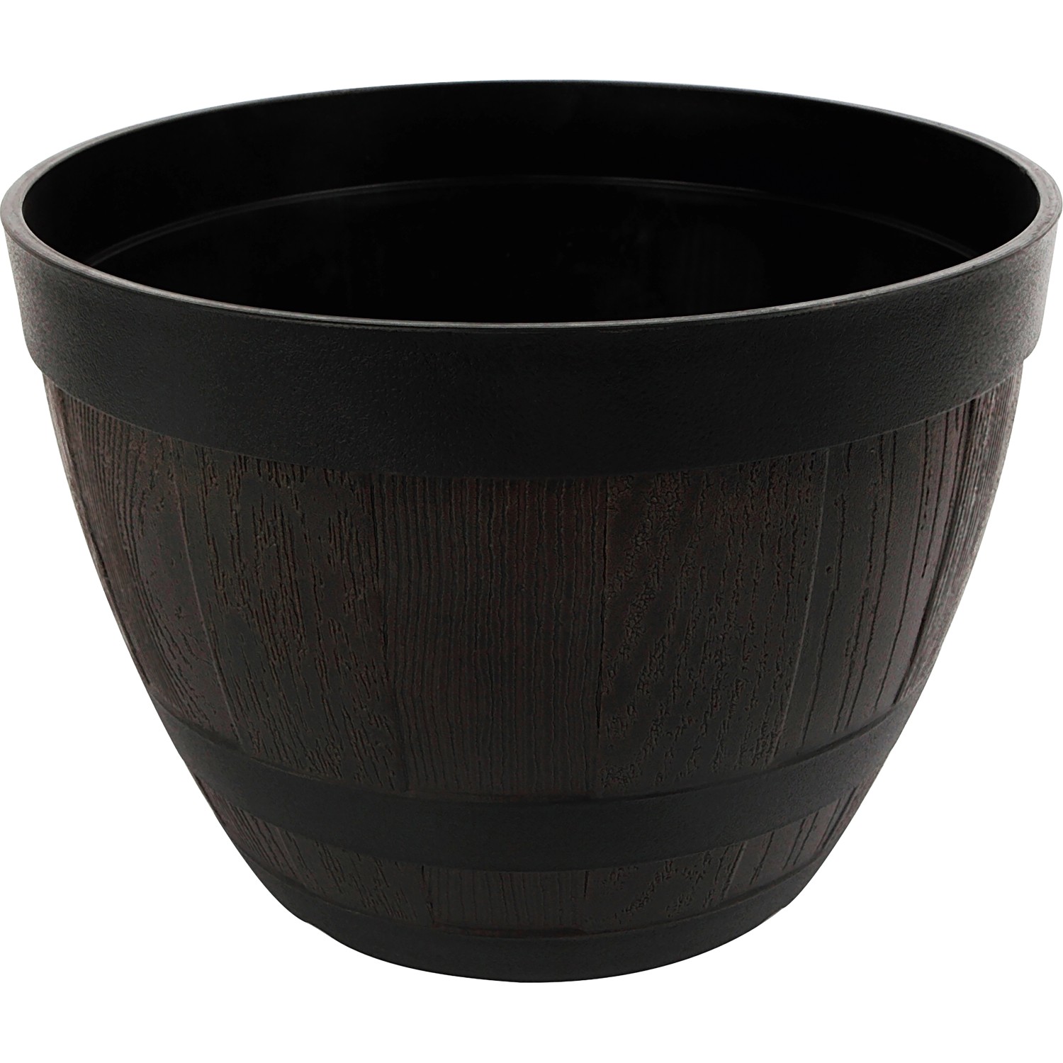 Pflanztopf Braun Holzoptik Kunststoff Ø 37,5 cm x 27 cm günstig online kaufen