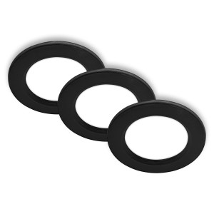 Briloner 3er Set LED Einbaustrahler, flach, schwarz, neutralweißes Licht.