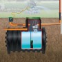 4rain Erdtank Mono 5.000 l Garten-Comfort im Querschnitt mit Installation im Garten.