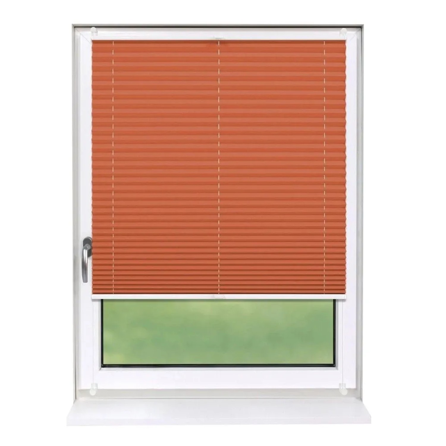 Deco-Raum Plissee Basic ohne Bohren 40x150cm Orange Blickdicht Klemmfix