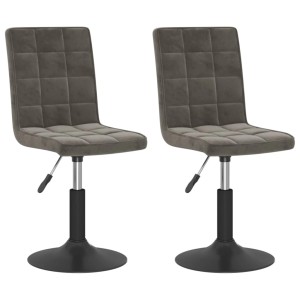 vidaXL Esszimmerstühle 2 Stk Drehbar Dunkelgrau Samt 335742