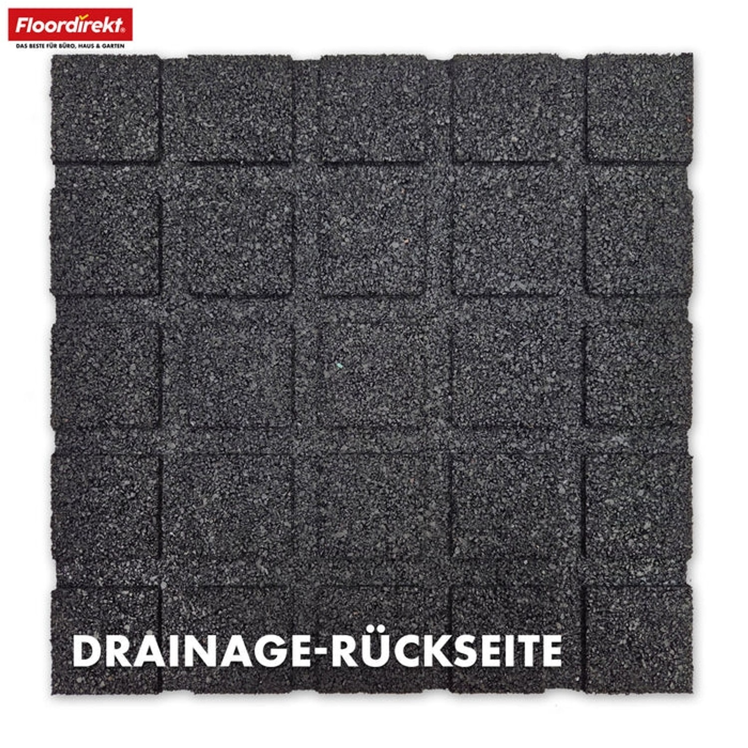 Floordirekt Fallschutzmatte Elastikmatte Fallschutzplatte mit Drainage 50 x 50 x 3,5 cm Rot_4