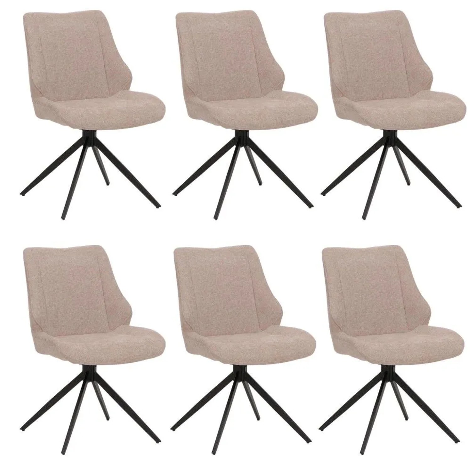 MCW Esszimmerstuhl O48 6er-Set Beige