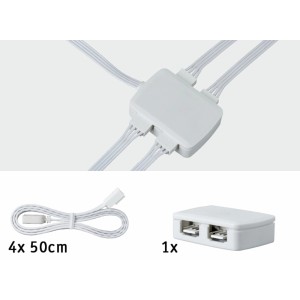 Paulmann YourLED Junction-Box: 4-fach Verteiler für LED-Streifen, inkl. Verkettungsleitung.