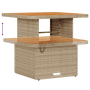 Beiger vidaXL Gartenmöbel Tisch aus Poly Rattan mit zwei Ebenen.