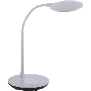 Weiße LED-Tischleuchte Astrid mit Touchdimmer und USB-Ladefunktion. Ideal als Schreibtischlampe.