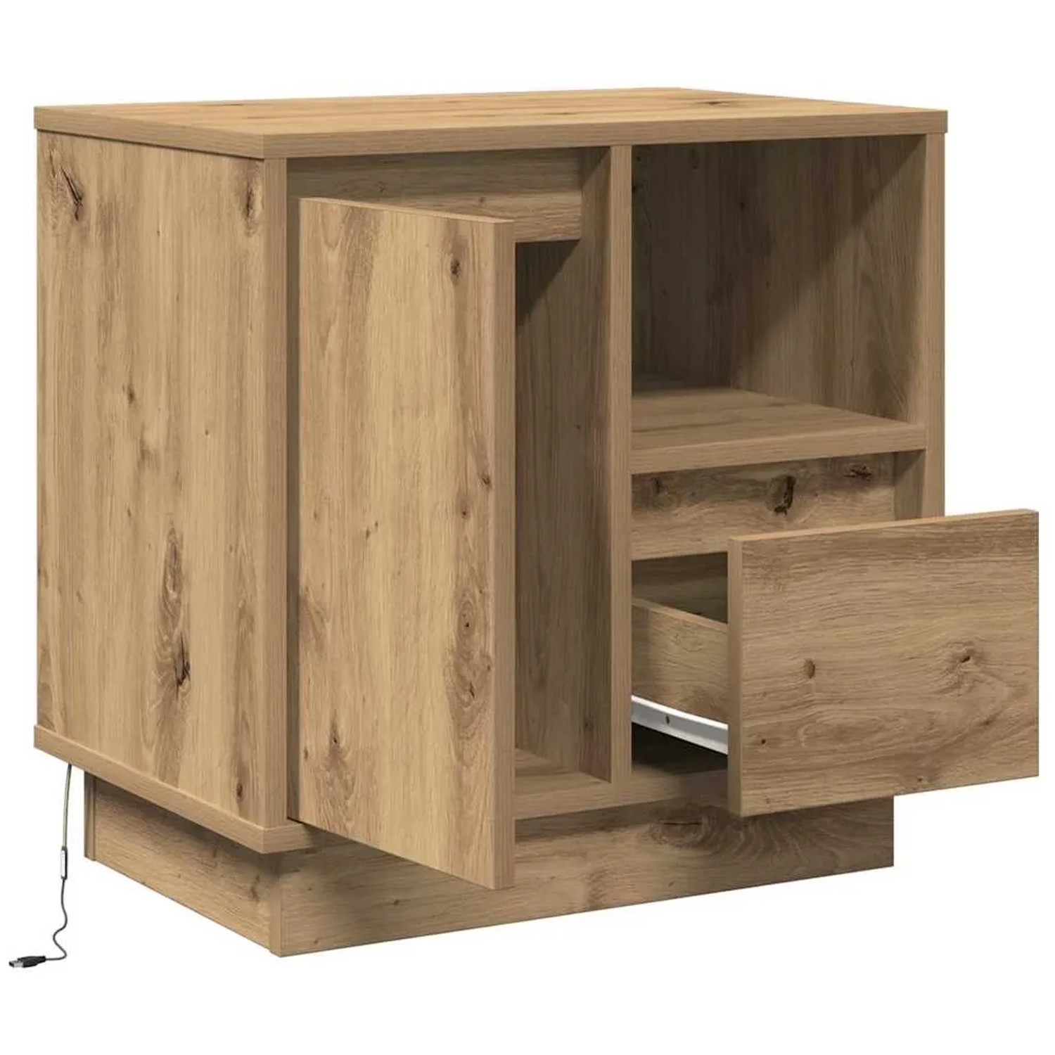 vidaXL Nachttisch Eiche Handwerklich 50 x 34,5 x 50 cm Holzwerkstoff 869592_4
