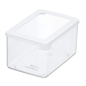 Transparente SmartStore Vorratsdose Vision 1,65 l mit weißem Deckel.