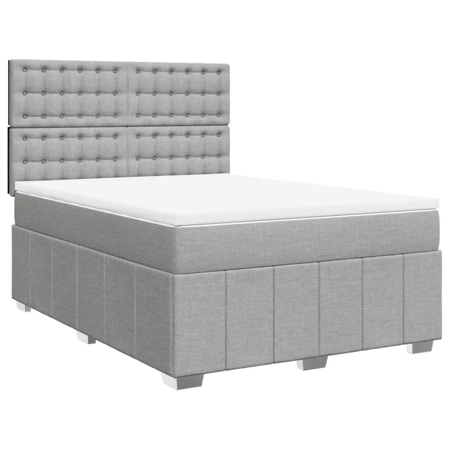 vidaXL Boxspringbett mit Matratze Hellgrau 140x200 cm Stoff 3294005 günstig online kaufen