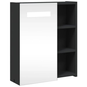 vidaXL Spiegelschrank mit LED-Beleuchtung Schwarz 45x13x52 cm 357967
