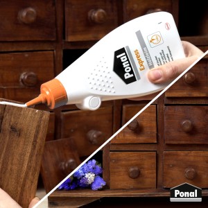 Ponal Express Holzleim, 120g Flasche. Weißleim für Holzverleimung, trocknet transparent.