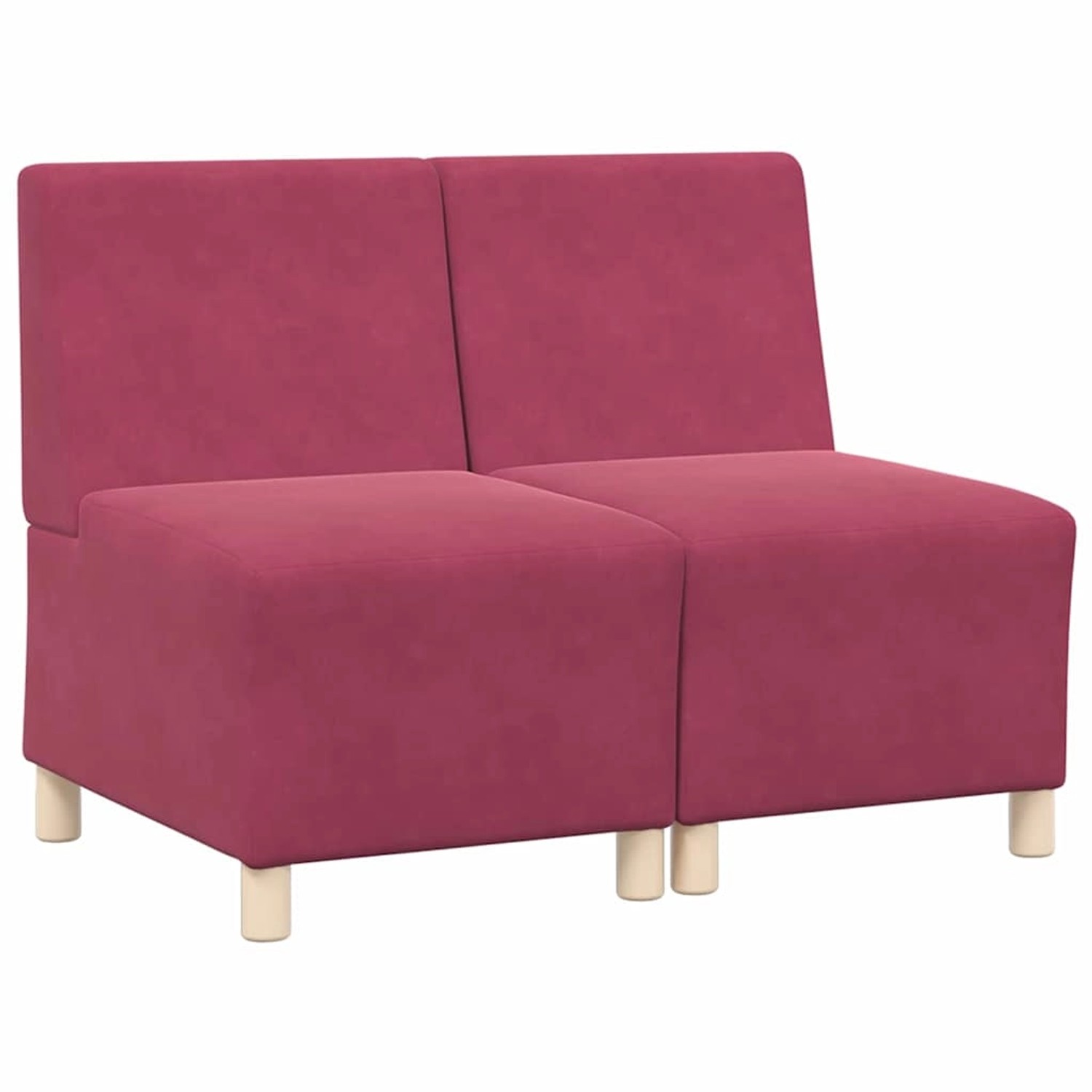 vidaXL Modulares Sofa ohne Armlehnen 2 Stk Weinrot 55 x 74 x 82 cm Samt 339 günstig online kaufen