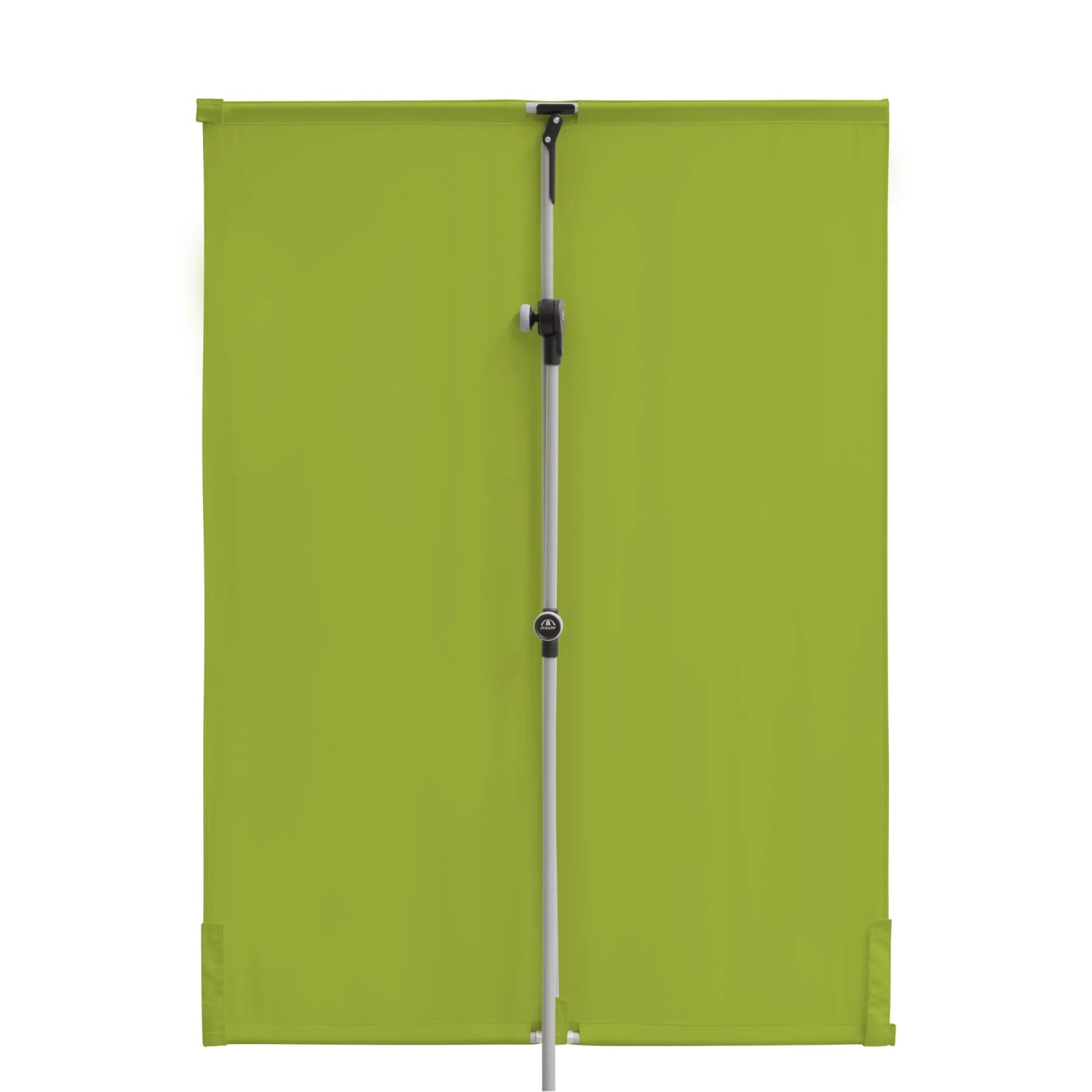 Grüner Doppler Balkonschirm, 127x177 cm, mit Handöffner. Ideal für kleine Balkone.
