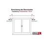 Schema zur Berechnung der Gardinenstangenlänge: Fensterbreite + 30 cm für 15 cm Überstand je Seite.