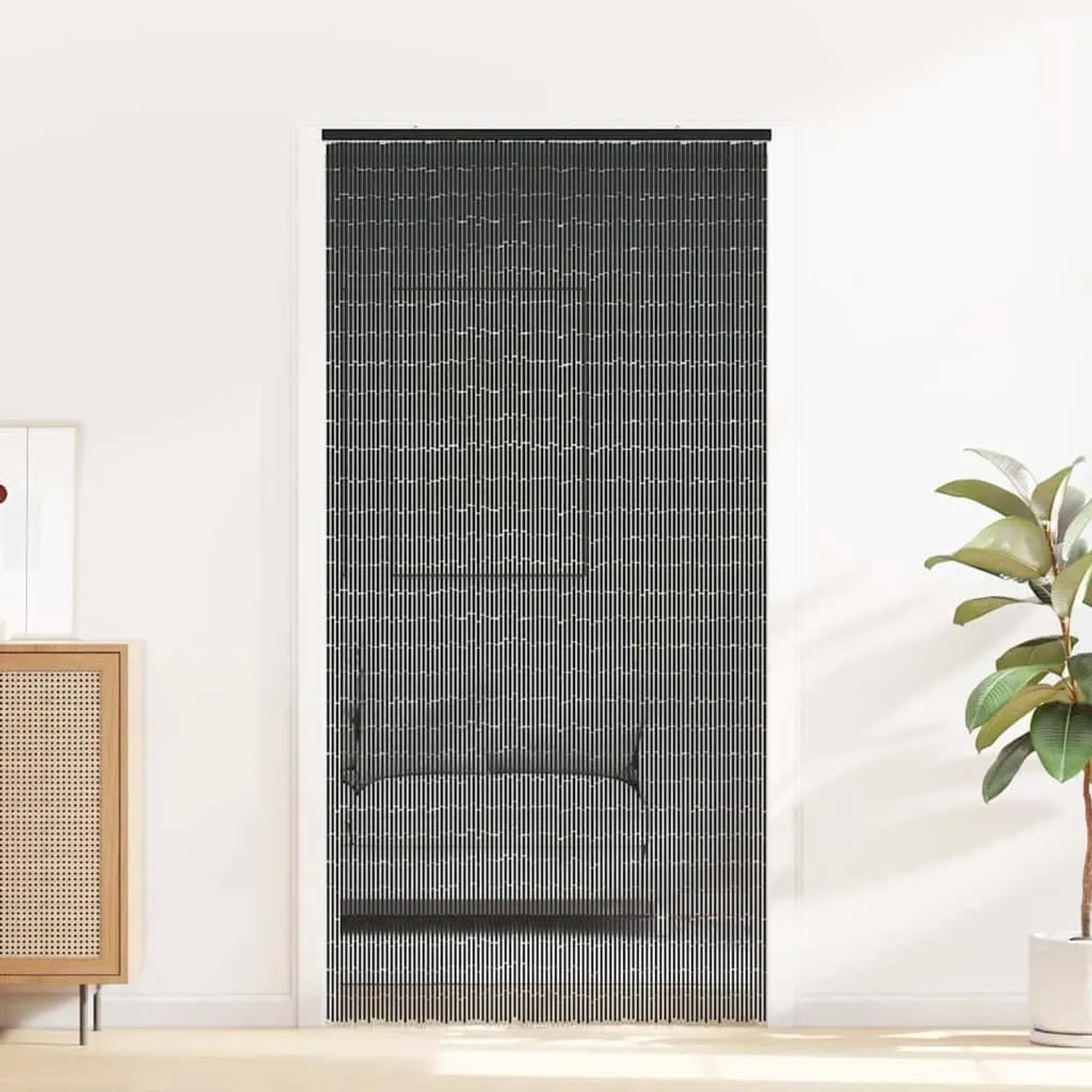 vidaXL Insekten-Türvorhang Dunkelgrau 100x200 cm Bambus 4017449_2