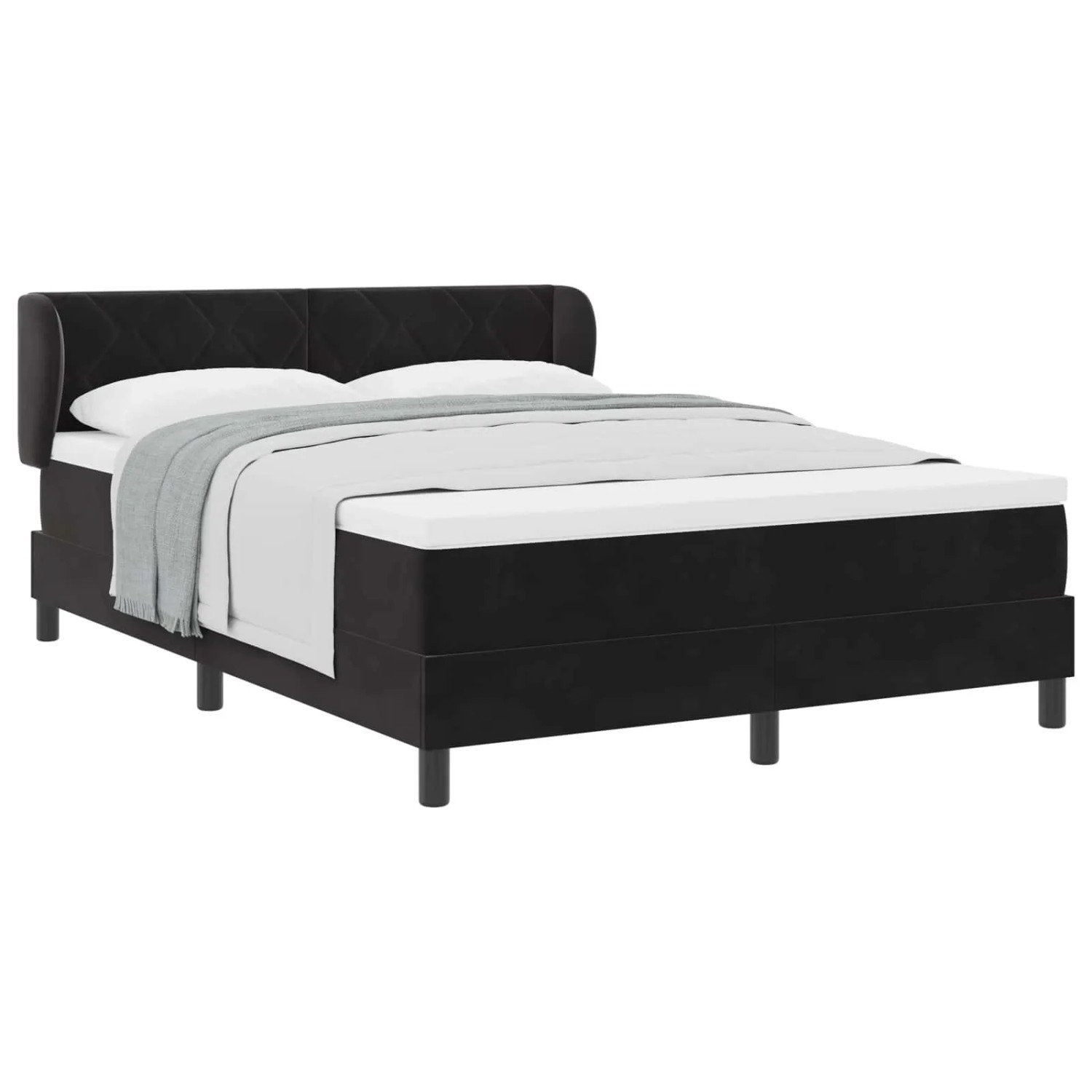 vidaXL Boxspringbett mit Matratze Schwarz 140 x 190 cm Samt 3340438 günstig online kaufen