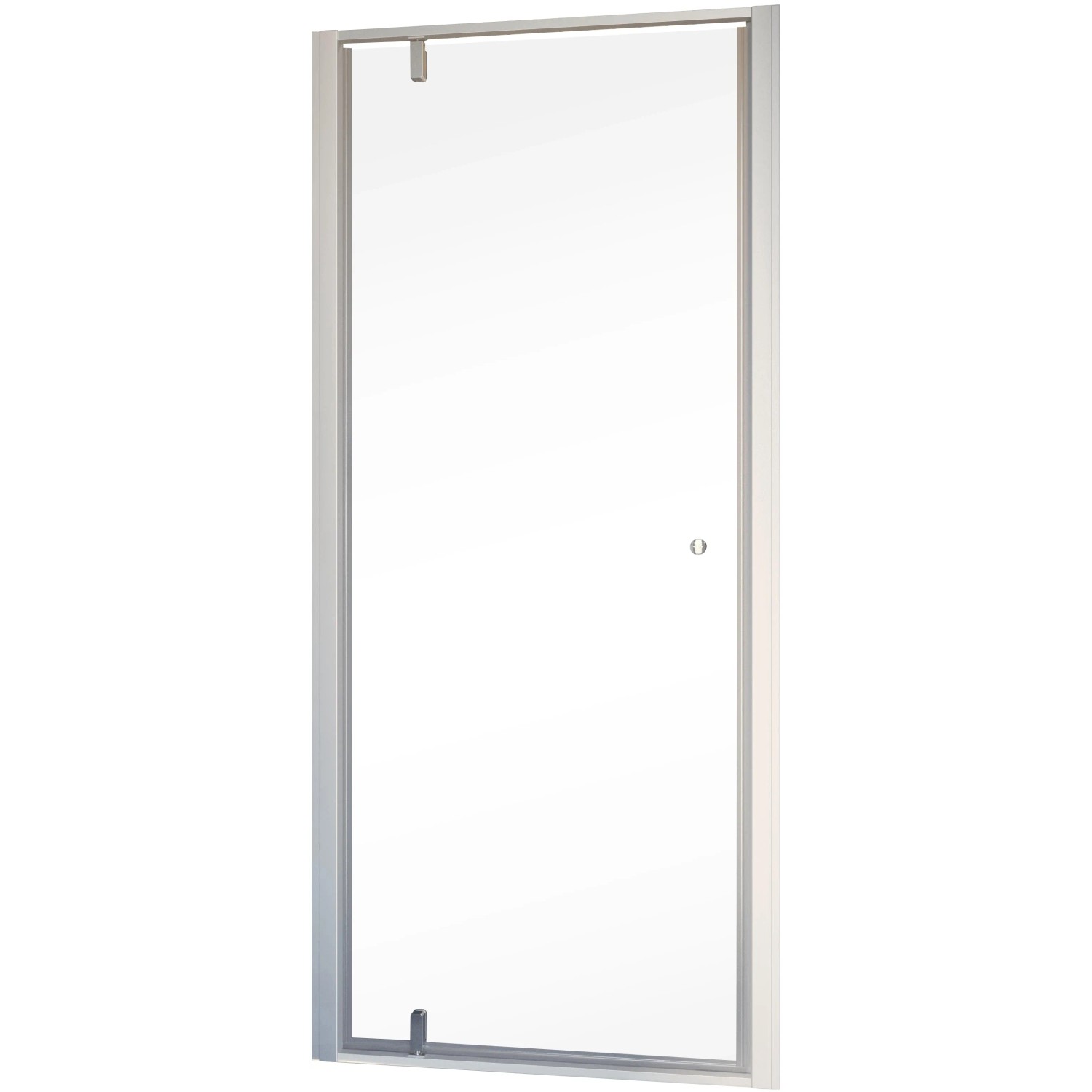Schulte ExpressPlus Drehtür, Alu Natur, 200x90 cm, für Nische. Duschtür mit klarem Glas.
