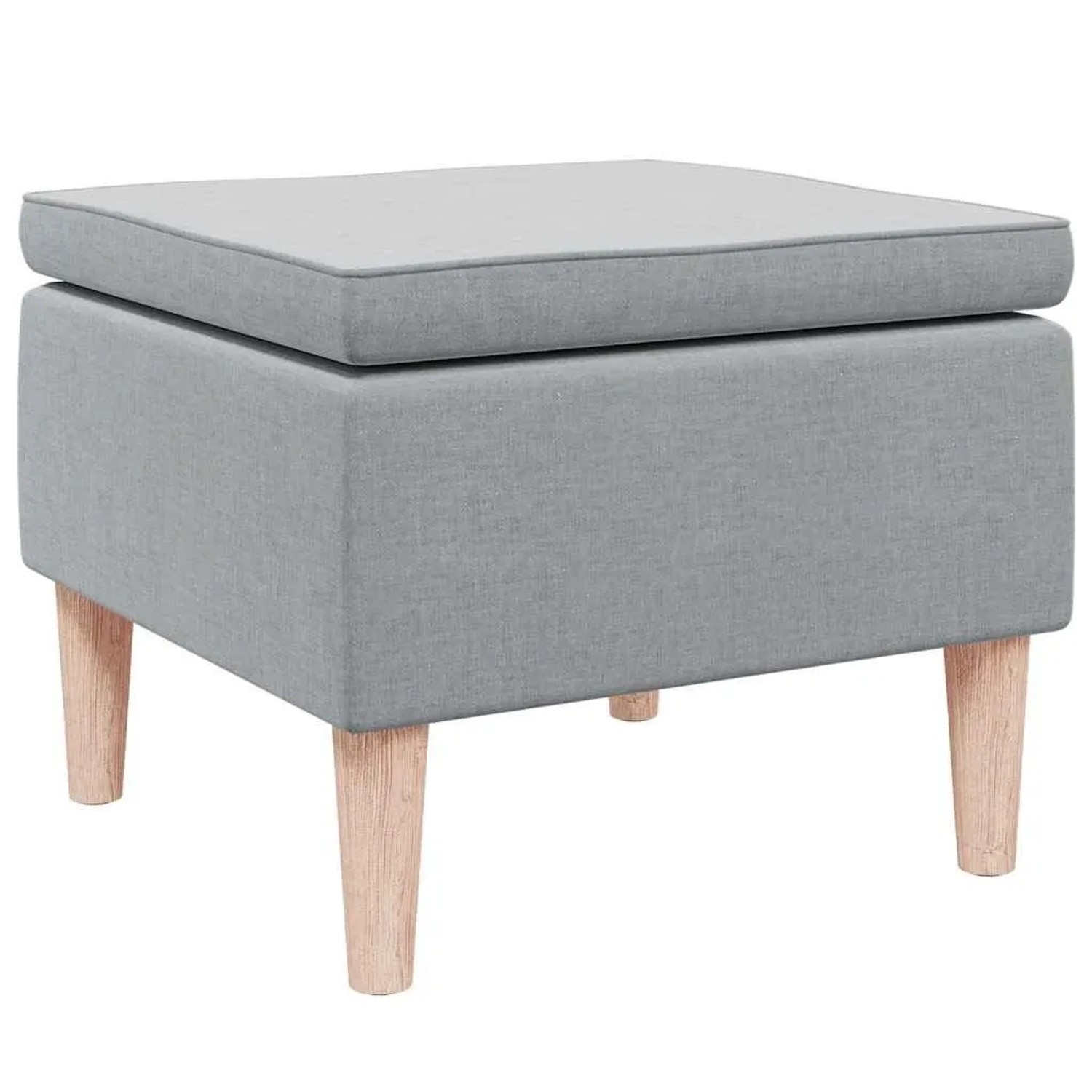 vidaXL Hocker mit Holzbeinen Hellgrau Stoff 329446
