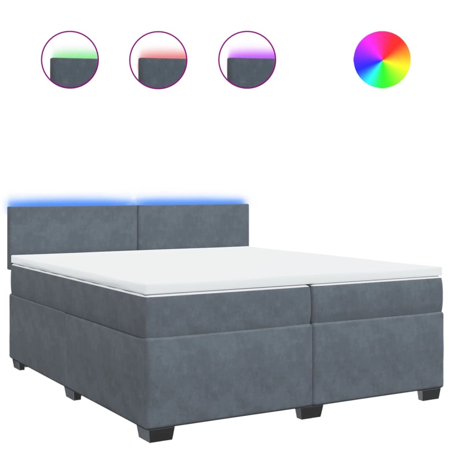 vidaXL Boxspringbett mit Matratze Dunkelgrau 200x200 cm Samt 3288697 günstig online kaufen