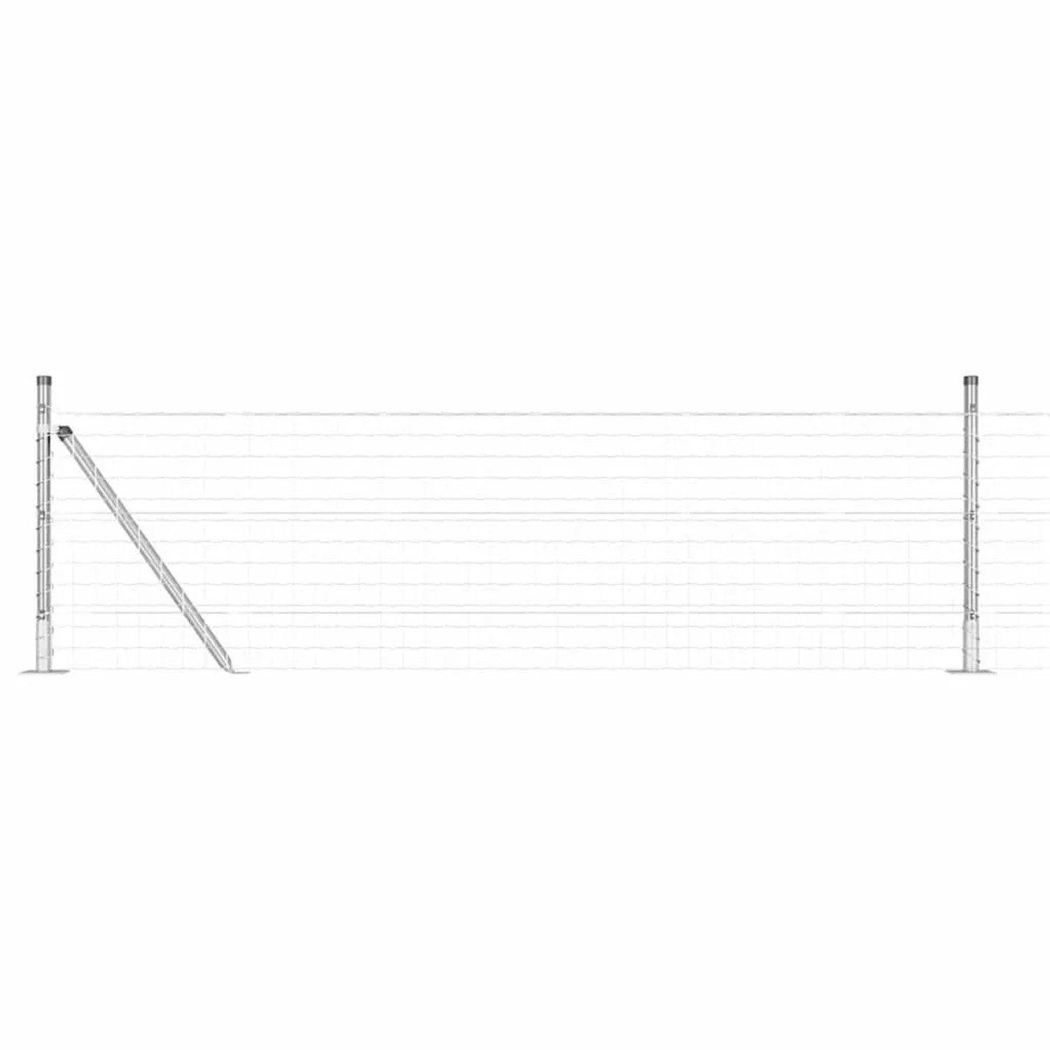 vidaXL Zaun mit Pfosten Silber 0,6 x 10 m Stahl 3350982 günstig online kaufen