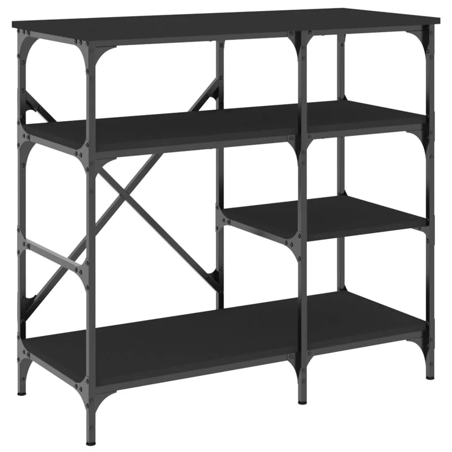 vidaXL Bäckerregal Schwarz 90x40x84 cm Holzwerkstoff und Metall 845421
