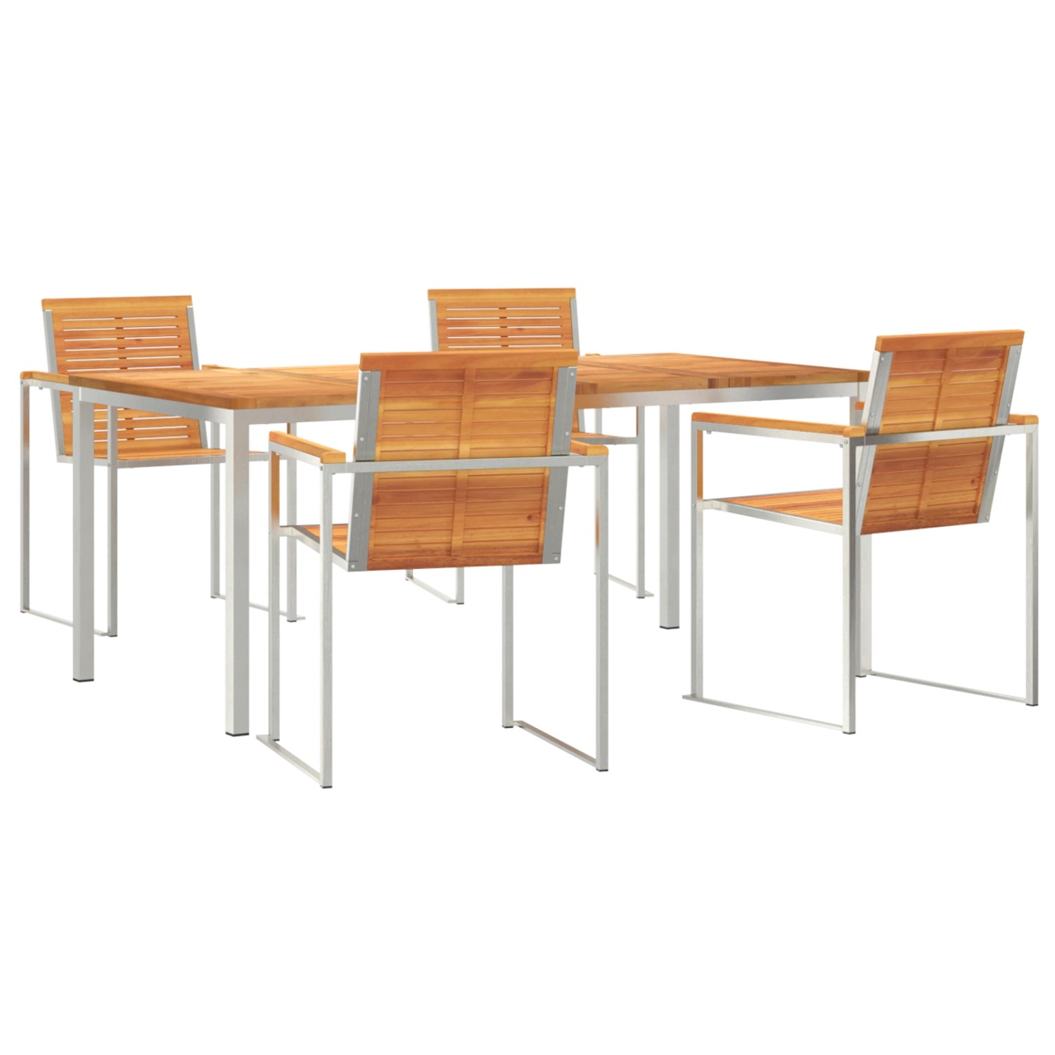 vidaXL 5-Teiliges Garten Essgruppen Set aus Massivem Akazienholz 3334809