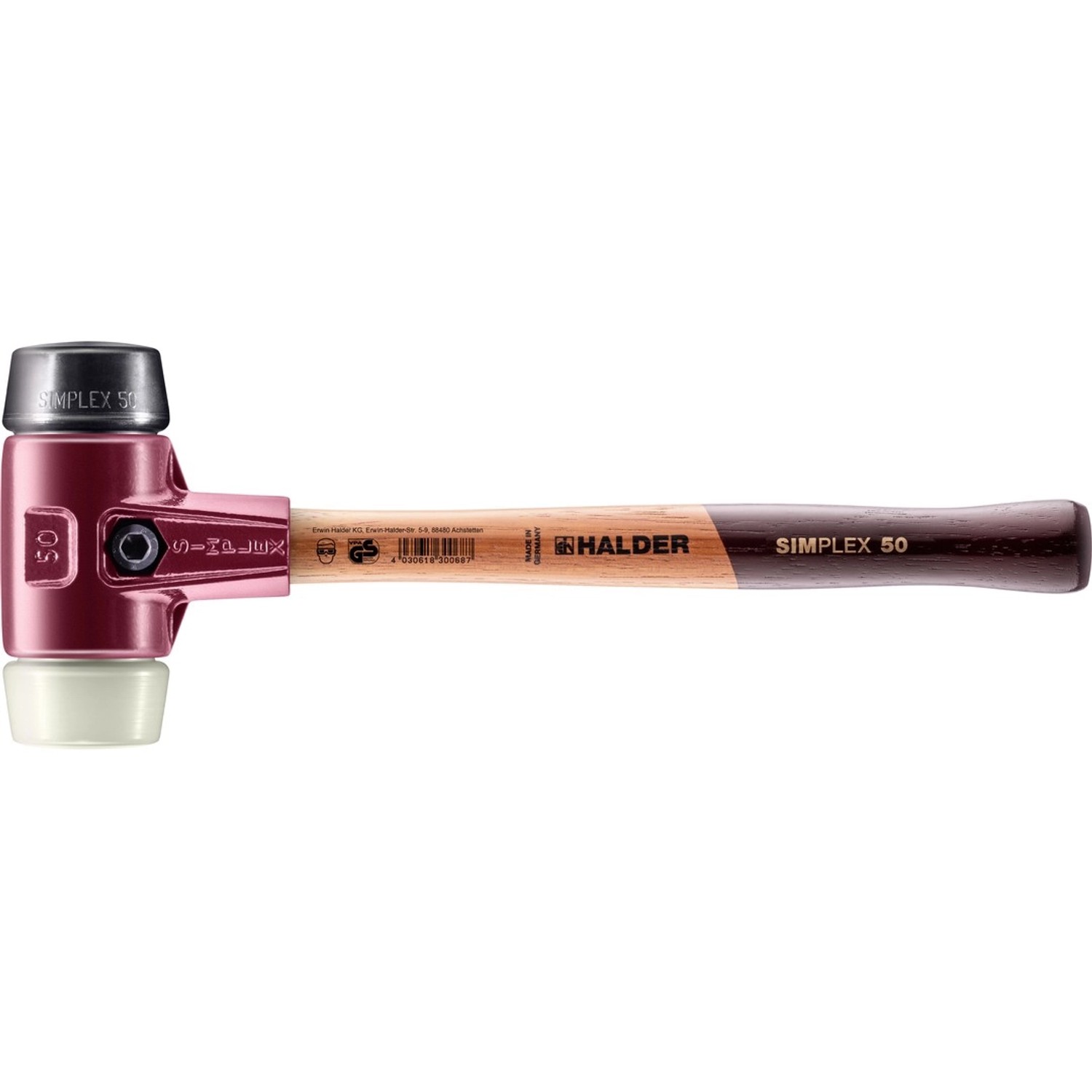 Halder Simplex Schonhammer Ø 50 mm Gummi   Nylon mit Tempergussgehäuse günstig online kaufen